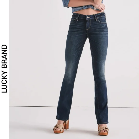 Lucky Brand Lolita Boot Cut Jeans Size 8 Mid Rise Medium Wash Boho Western - Picture 1 of 4